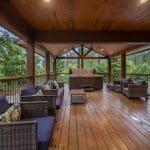 Deck with hot tub