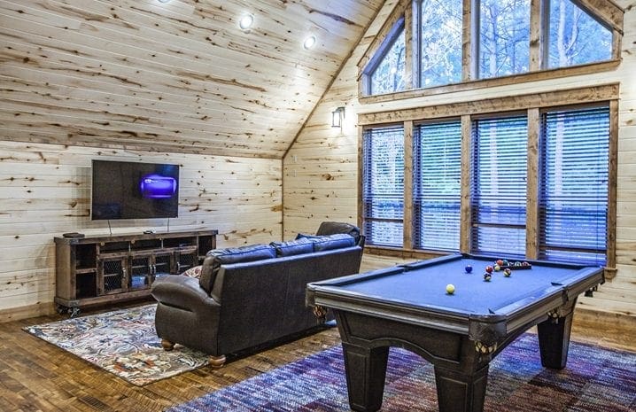 game room area with pool table