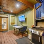 Outdoor deck with grill