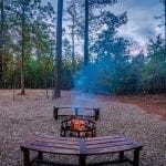harmony in the pines fire pit area
