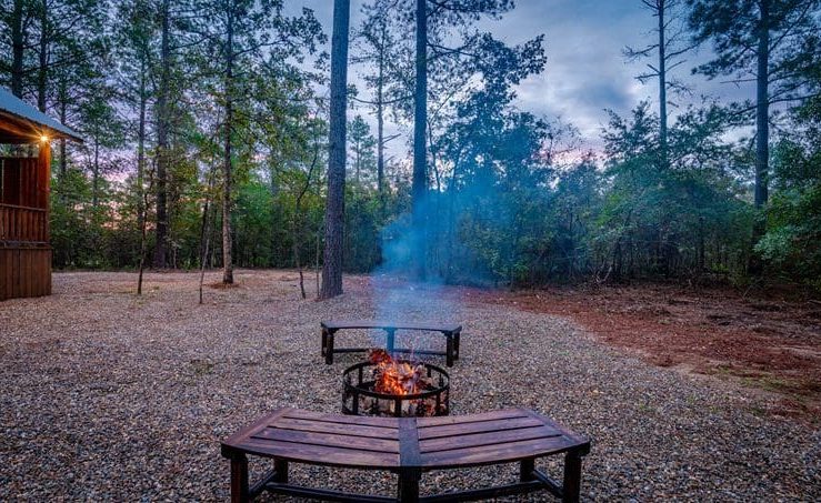 harmony in the pines fire pit area