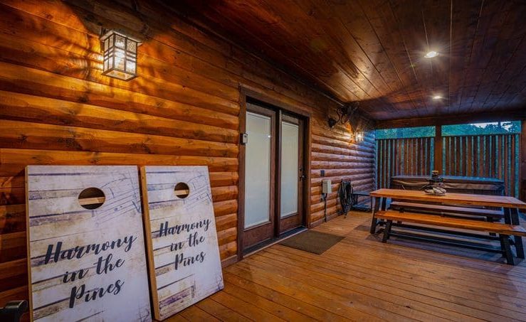 harmony in the pines corn hole game