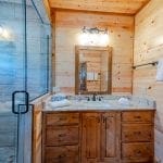 Songbird cabin Master Bath #2 with walk in shower