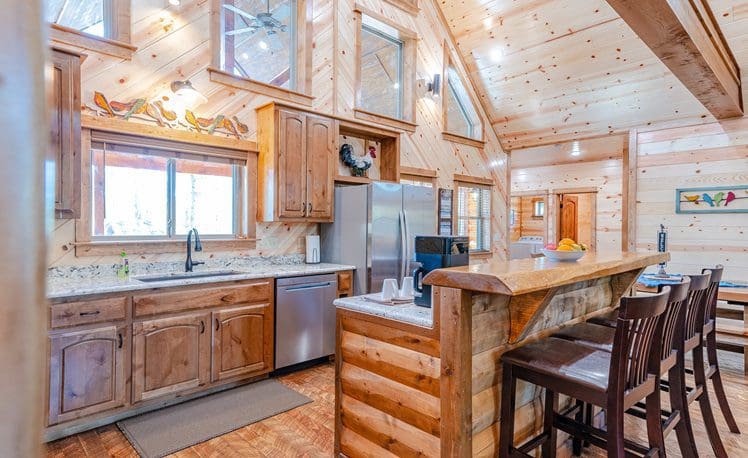 Songbird cabin Kitchen area