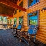 Songbird cabin front porch seating area