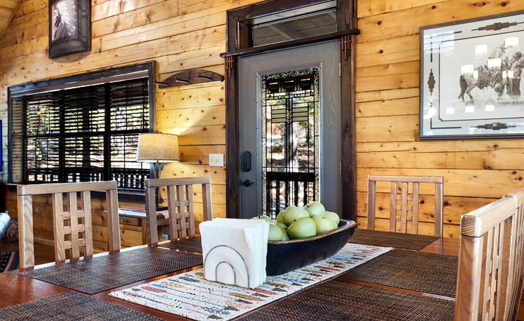 Front door and dining area