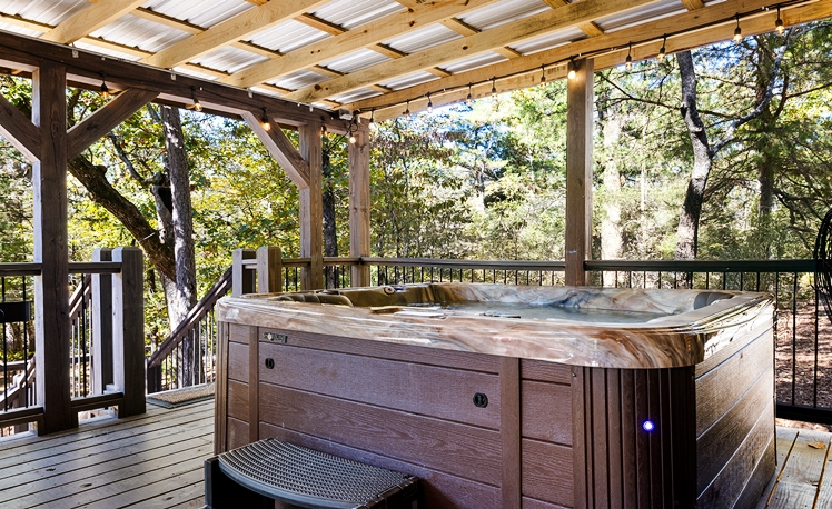 Hot tub on back deck