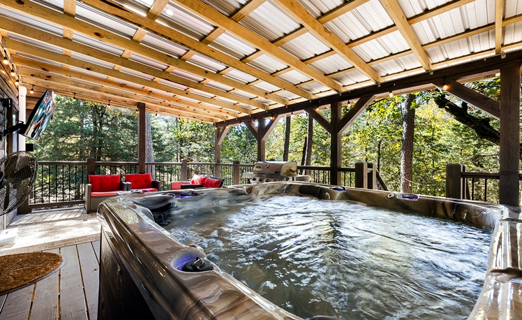 Hot tub on back deck