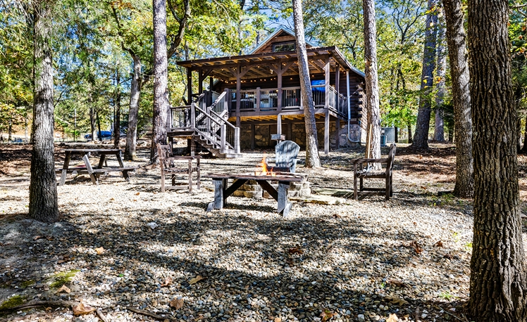 Back deck and firepit with seating