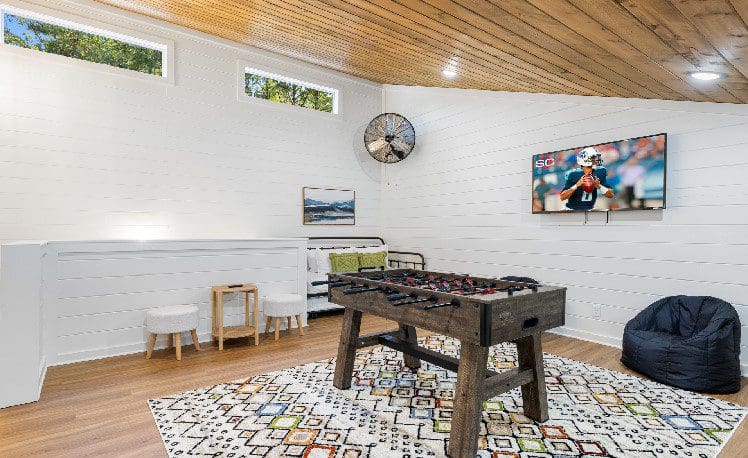Game room with foosball table