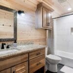 Bathroom with shower tub combo