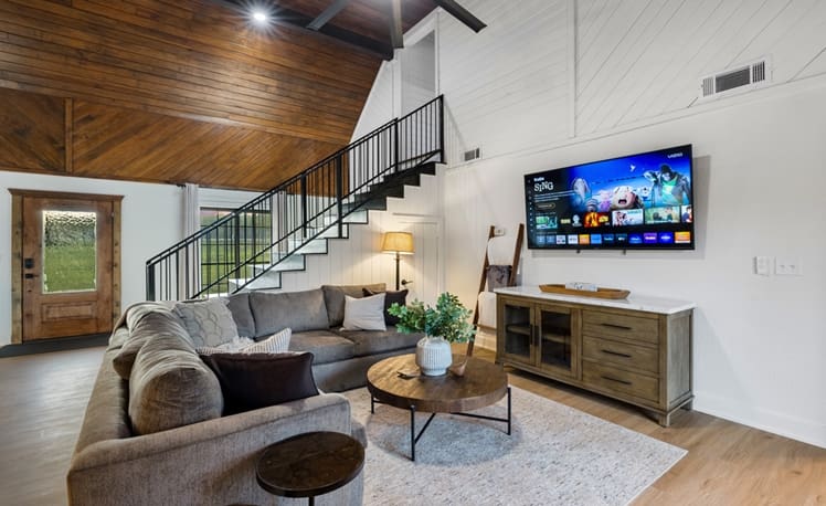 Cozy living area with Smart TV