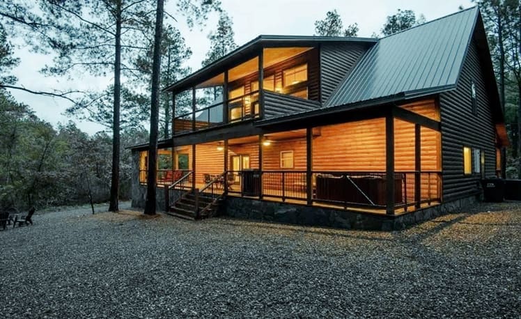 exterior back deck of cabin