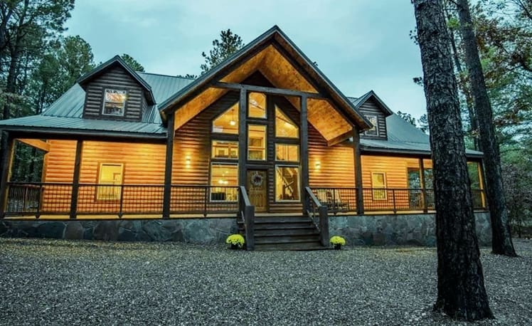 exterior front of cabin