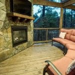 outdoor TV and seating
