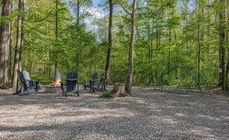 A fire pit the forest cabin